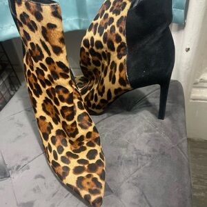 Nine West Leopard Print Heeled Boots